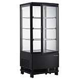 Marchia MDC78B Black Countertop Refrigerated Glass Display Case with LED Lighting