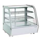 Marchia MDC121-W 28" White Countertop Refrigerated Curved Glass Bakery Display Case with LED Lighting