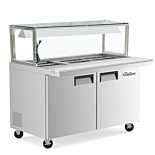 Coldline SMB48-LT 48" Refrigerated Salad Bar with Cutting Board and Lighted Sneeze Guard