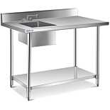 Prepline ST-3048 30" x 48" Stainless Steel Work Table with Sink and Faucet