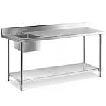 Prepline ST-3072 30" x 72" Stainless Steel Work Table with Sink and Faucet