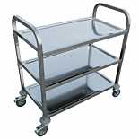 Prepline 33" X 21" Stainless Steel Three Shelf Utility Trolley Cart 