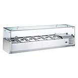 Coldline CTP60SG 60" Refrigerated Countertop Salad Bar, Glass Topping Rail, 6 Pans