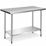 Prepline PWTG-2448 24"D x 48"L Stainless Steel Worktable with Undershelf