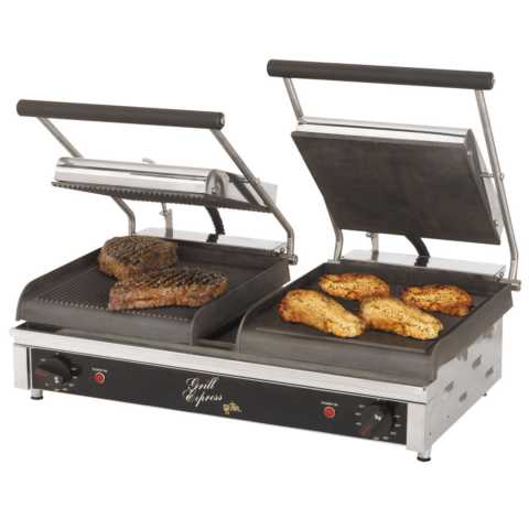 Star Grill Express GX20IGS Dual 10"x10" Combination Grooved Smooth Plate Sandwich Grill
