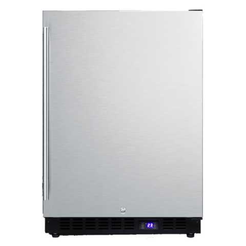 Summit SCFF53BSS 24" Built-In Undercounter All-Freezer with Stainless Steel Door, Lock and Black Cabinets