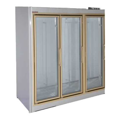 Universal ADM-3-R 78" Stainless Steel Three Swing Glass Door Merchandiser Refrigerator, Remote
