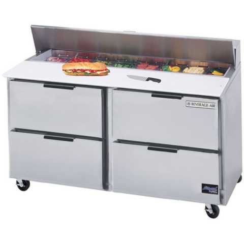 Beverage Air SPED60HC-16-4 60" Refrigerated Sandwich Prep Table