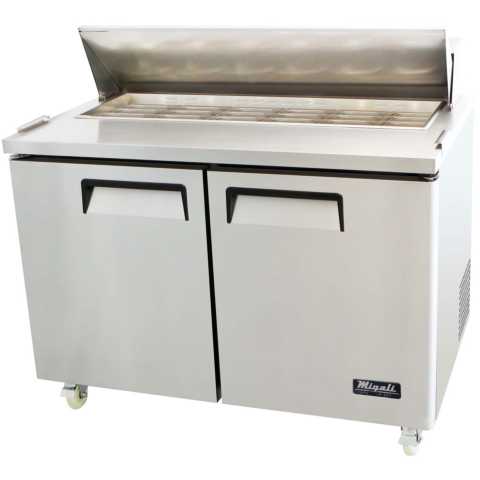 Migali C-SP60-16-HC 60" Standard Top Bain Marie Sandwich Prep Refrigerator - 16 Pan