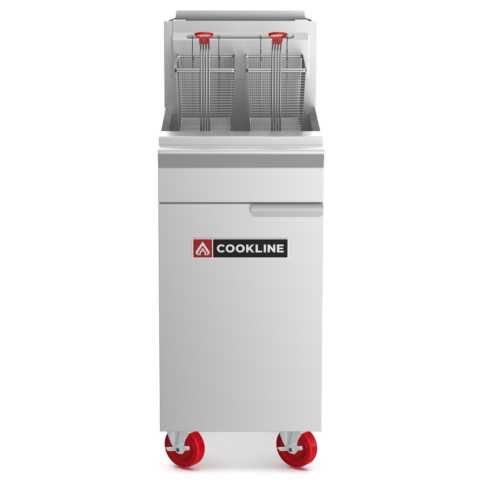 Cookline CF40-NG Commercial 40 lb Natural Gas Deep Fryer - 90,000 BTU