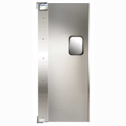 Curtron SPD-20-AL-3684 36" x 84" Single Aluminum Swinging Service Traffic Door with 9" x 14" Window
