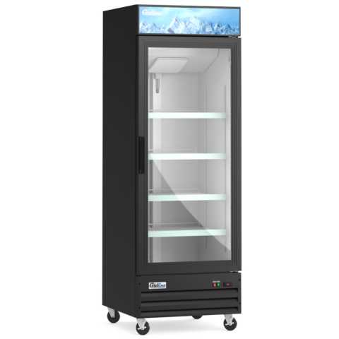 Coldline G28-B 28" Single Glass Swing Door Merchandiser Refrigerator - Black
