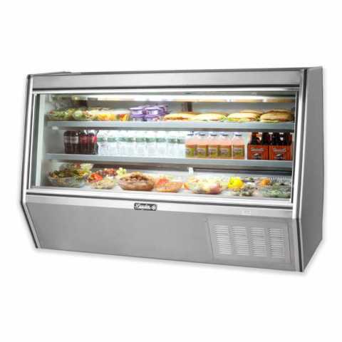 Leader ERHD72ES 72" Refrigerated Slanted Glass High Deli Case with 2 Shelves