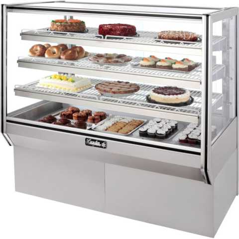 Leader NHBK48DRY 48" Dry Non-Refrigerated High Bakery Case with 3 Shelves