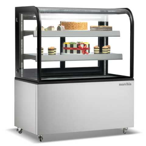 Marchia MB36 36" Curved Glass Refrigerated Bakery Display Case, Stainless Steel