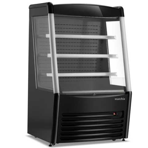 Marchia MDS390 36" Black Open Air Cooler, Grab and Go Refrigerator