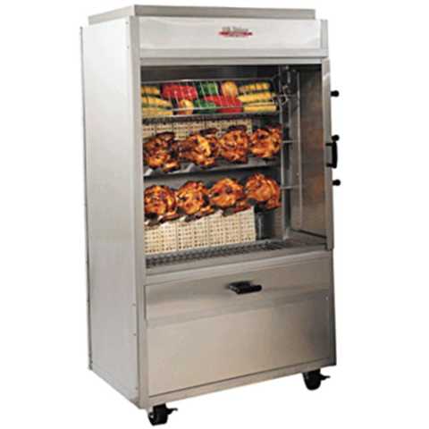 Old Hickory N/3G-NG 12 Chicken Commercial Rotisserie Oven Machine with Sliding Glass Doors - Natural Gas
