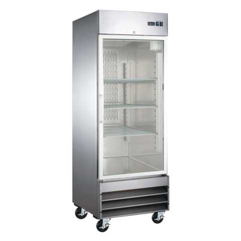 Universal RICI-30G 29" Stainless Steel One Glass Swing Door Reach-In Refrigerator, 23 Cu. Ft.