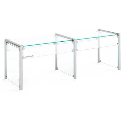 Custom Glass SSX120 120" Self Service Glass Sneeze Guard with Stainless Steel Tubing for Salad Bars or Steam Tables