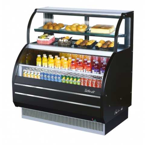 Turbo Air TOM-W-40SB-N 40" Open Display Merchandiser Combination Case with Refrigerated Top Shelf Combo Case