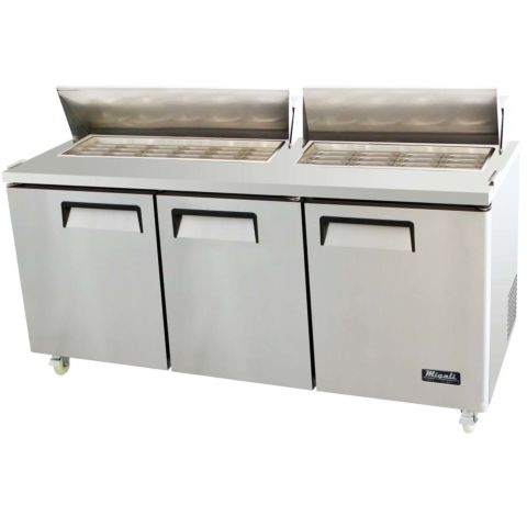 Migali C-SP72-30BT 72" Mega Top Bain Marie Sandwich Prep Refrigerator - 30 Pans