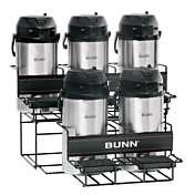 Bunn 23" Universal Airpot Rack with 2 Lower & 3 Upper Racks Displays and Sponge-Lined Trays