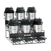 Bunn 23" Universal Airpot Rack with 3 Lower & 3 Upper Racks Displays and Sponge-Lined Trays