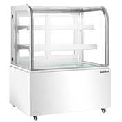 Marchia MB36-W-D 36" Dry Non-Refrigerated Curved Glass Bakery Display Case, White