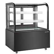 Marchia MB36-B-D 36" Dry Non-Refrigerated Curved Glass Bakery Display Case, Black