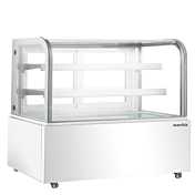 Marchia MB48-W-D 48" Dry Non-Refrigerated Curved Glass Bakery Display Case, White