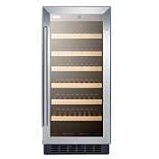 Summit SWC1535B 15" Wine Cellar for Built-in or Freestanding Use with LED Lighting