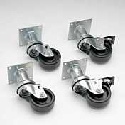 PTC-4-DF 4" Deep Fryer Plate Casters for Pitco Brand Fryers (Set of 4, 2 Brake)