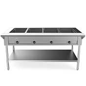 Prepline 60" Four Well Electric Hot Food Steam Table with Undershelf - 208/240V, 3000W