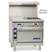 Imperial IHR-GT18-2-M-NG Spec Series 36" Modular/Countertop 2 Burner & 18" Griddle Heavy Duty Natural Gas Range w/ Thermostatic Controls - 120,000 BTU