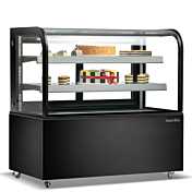 Marchia MB48-B 48" Curved Glass Refrigerated Bakery Display Case, Black