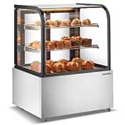 Marchia MH36 36" Curved Glass Heated Display Warming Case, Stainless Steel