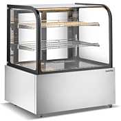 Marchia MH48 48" Curved Glass Heated Display Warming Case, Stainless Steel