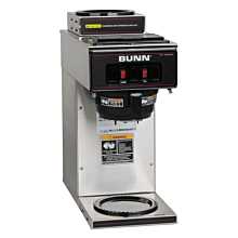 Bunn VP17-2 Stainless 8" 12 Cup Pourover Coffee Brewer with 1 Upper / 1 Lower Warmers