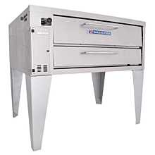 Bakers Pride 3151-NG 57" Single 8" Deck Stubby Depth Natural Gas Pizza Oven - 70,000 BTU - SuperDeck Series
