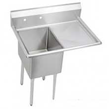 L&J LJ1824-1R 45" 1 Compartment Sink with 18" x 24" Bowl & Right Drainboard
