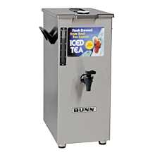 Bunn TD4T 12" Square-Style Iced Tea/Coffee Dispenser with Brew Thru Lid & Nudger Handle - 4 Gallon
