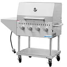 Standard Range SR-BQ30 30" Stainless Steel Liquid Propane Outdoor Grill With Roll Dome and Side Shelf