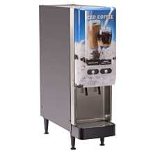 Bunn JDF-2S 11" Silver Series 2-Flavor Cold Beverage System with Iced Coffee LED Light Graphic