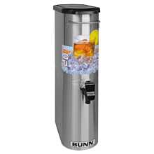 Bunn TDO-N-3.5 Oval-Style Narrow Iced Tea/Coffee Dispenser with Solid Lid & Lift Dispense Faucet - 3.5 Gallon