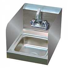 Prepline PHS12-SP 12"L x 16"D Hand Sink, 2 Side Splash, with Faucet, NSF