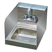 12" Stainless Steel Wall Hung Hand Sink with Faucet, 2 SIDE SPLASHES