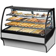 True TDM-DC-59-GE/GE-S-S 59" Curved Glass / Glass End Dry Display Merchandiser Case with Stainless Steel Exterior & Interior