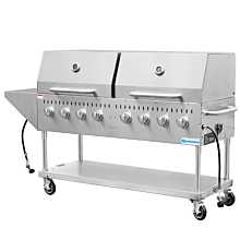 Standard Range SR-BQ60 60" Stainless Steel Liquid Propane Outdoor Grill With Roll Dome and Side Shelf