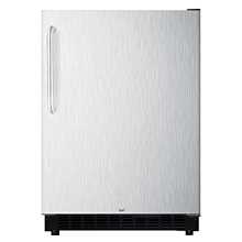 SUMMIT 24'' AL54CSSTB Stainless Steel Door All-Refrigerator with Stainless Steel Cabinet