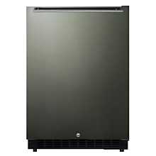 SUMMIT 24'' AL54KSHH Black Stainless Steel Door All-Refrigerator with Black Cabinet